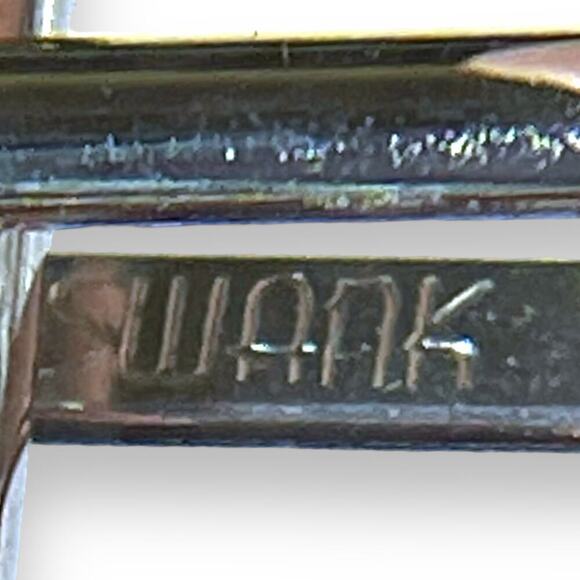 VTG Swank Cufflinks and Tie Bar Silver Tone Blue Glass Art Deco MCM Set Signed - Picture 7 of 8